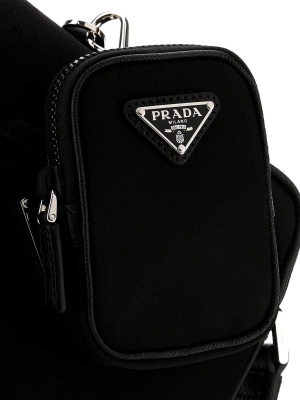 Prada Logo Plaque Messenger Bag