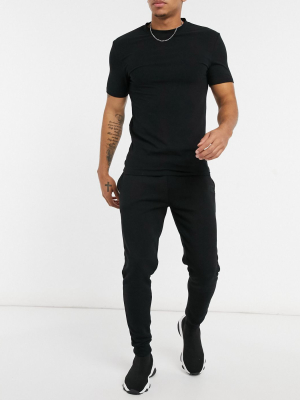 River Island Slim Sweatpants In Black