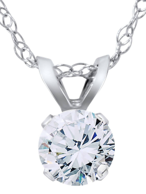 Pompeii3 Vs 3/8ct Diamond Solitaire Pendant 14k White Gold