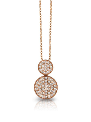 Pave Classica 14k Rose Gold Diamond Pendant, .73 Tcw