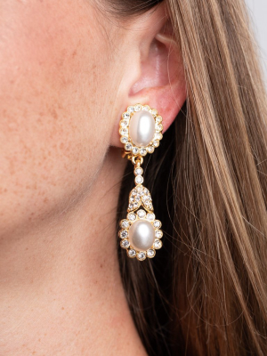 Cultura Pearl And Cabochon Clip Earrings