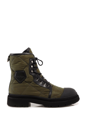 Salvatore Ferragamo Quilted Combat Boots