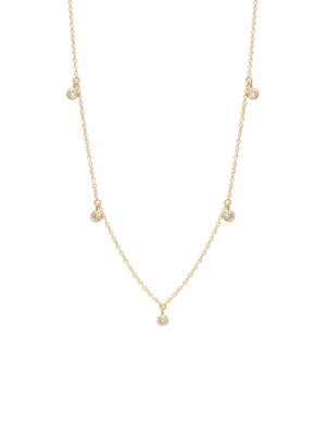 14k 5 Large Dangling Diamond Necklace