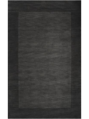 Mystique Collection Wool Area Rug In Jet Black And Charcoal Grey