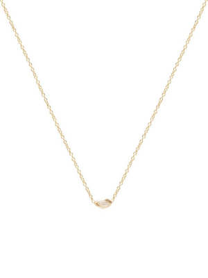 14k Horizontal Marquise Diamond Necklace