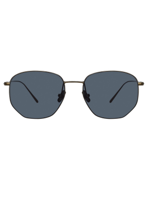 Rohe Angular Sunglasses In Nickel And Grey