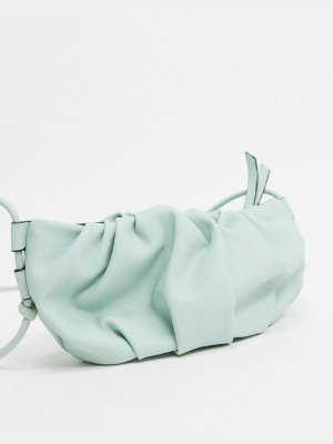 Mango Knot Detail Cross Body Bag In Sage Green