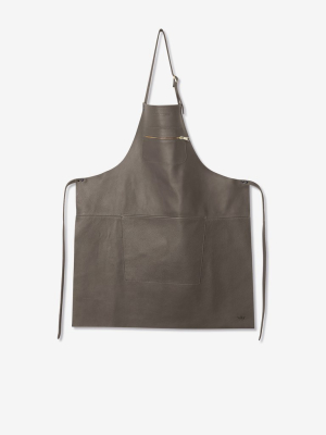 Classic Grey Leather Zipper Style Apron