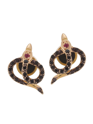 Snake Studs Pave P-bd-ru