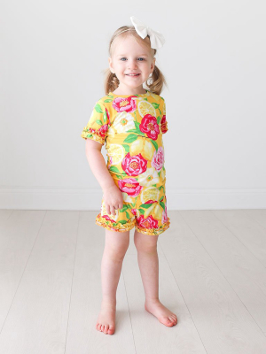 Annika Ruffled Short Sleeve Ruffled Short Pajamas