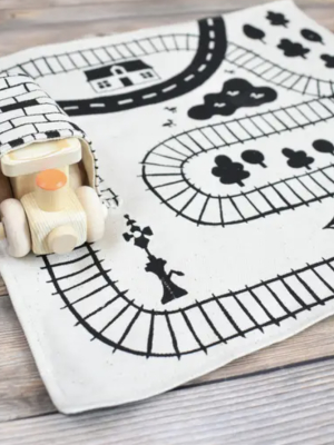 Cotton Train Playmat With Wooden Train