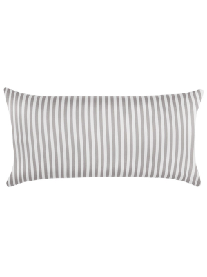 Grey Striped Throw Pillow