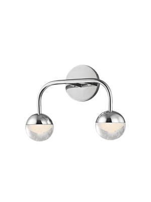 Boca 2 Light Led Bath Bracket Polished Chrome