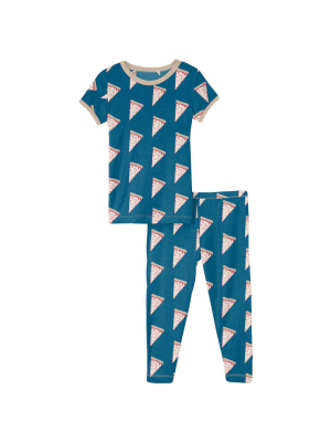 Kickee Pants Print Short Sleeve Pajama Set - Seaport Pizza Slices