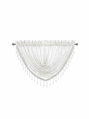 Kate Aurora Elegant Crystal Beaded Chevron Design Window Valances & Curtain Panels