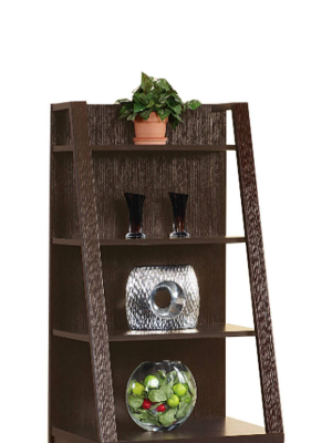 Contemporary Style Media Tower With 6 Shelves Dark Brown - Benzara