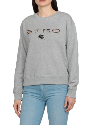 Etro Logo Print Round Neck Sweatshirt