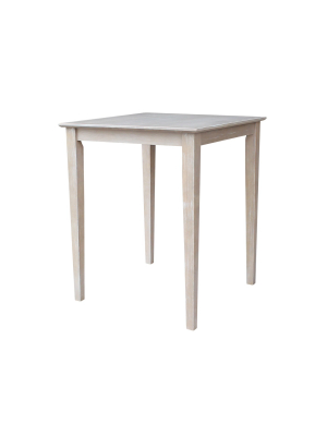 Solid Wood 30" X 30" Dining Table Weathered Gray - International Concepts