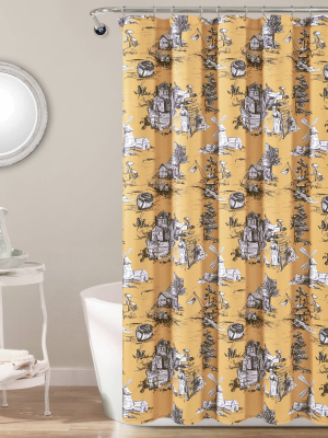 French Country Toile Single Shower Curtain - Lush Décor