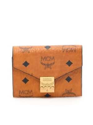 Mcm Visetos Monogram Printed Tri-fold Wallet