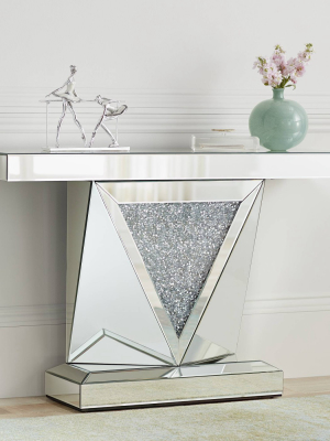 Studio 55d Milla 47 1/2" Wide Geometric-cut Mirrored Console Table