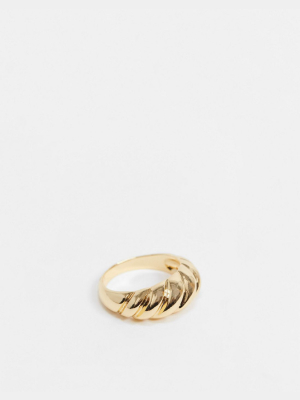 Designb London Chunky Dome Ring In Gold