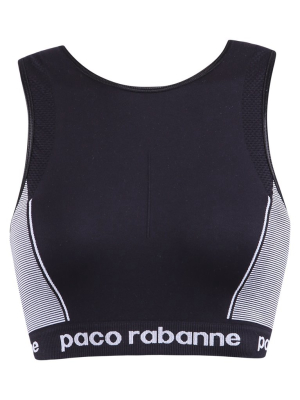 Paco Rabanne Logo Band Stretch Sports Bra