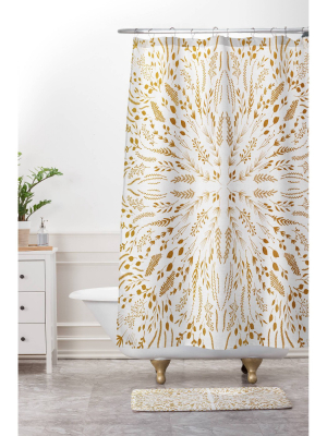 Iveta Abolina Maze V2 Shower Curtain Beige - Deny Designs