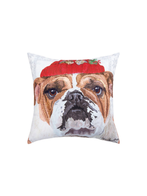 C&f Home 18" X 18" Bull Dog Indoor/outdoor Decorative Throw Pillow