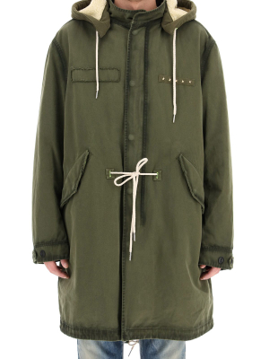Golden Goose Deluxe Brand Logo Patch Hooded Parka