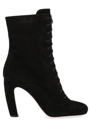 Miu Miu Lace Up High Ankle Boots