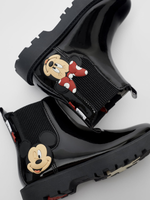 Mickey Mouse © Disney Patent Finish Ankle Boots