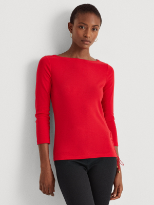 Stretch Cotton Boatneck Top