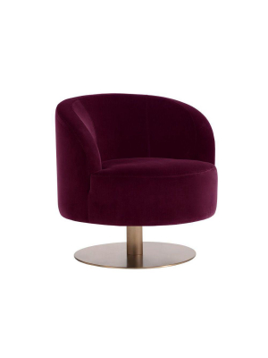 Peggy Swivel Club Chair - Giotto Cabernet