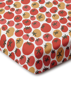 Fitted Crib Sheet - Tomatoes Red & Yellow