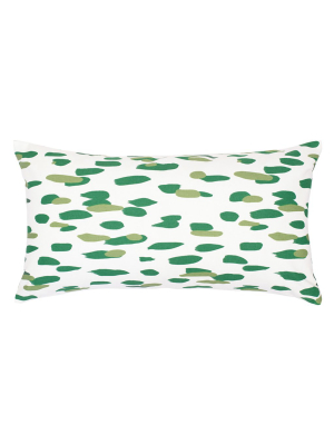 Green Brushstrokes Throw Pillow