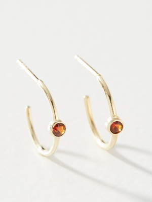 Maya Brenner 14k Gold Birthstone Hoop Earrings