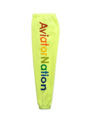 Kid's Aviator Nation Sweatpants - Neon Yellow