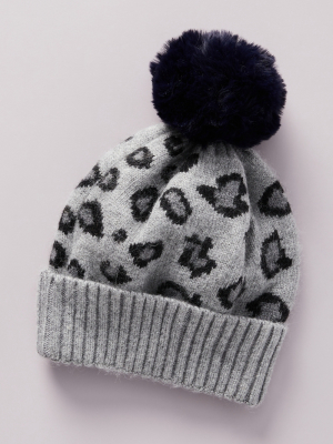 Pick-a-pom Leopard-spotted Beanie Base