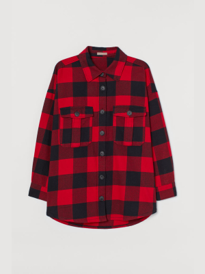 H&m+ Cotton Flannel Shirt