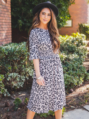 The Jojo Dress - Taupe Leopard