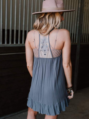 Palmer Tattoo Slip Dress - Gray