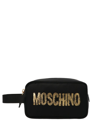 Moschino Logo Patch Pouch Bag