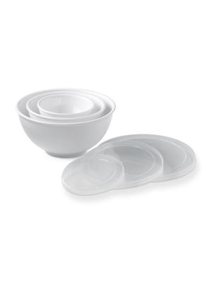 Melamine Prep Bowls With Lids, Set Of 3