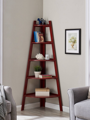 63" X 26.5" Five-tier Pyramid Corner Ladder Shelf - Danya B.