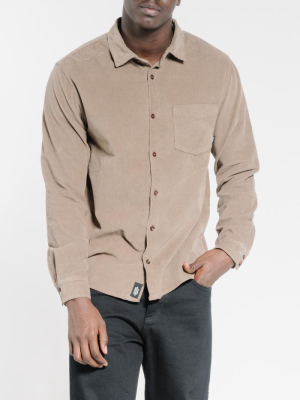 Stranded Cord Long Sleeve Shirt - Desert