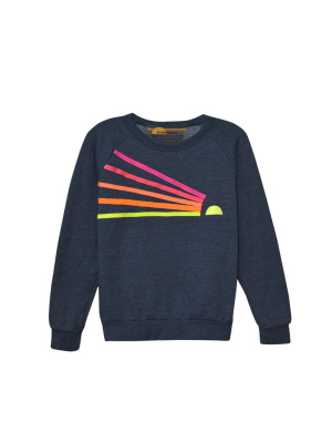 Kid's Daydream Sweatshirt - Heather Navy // Neon