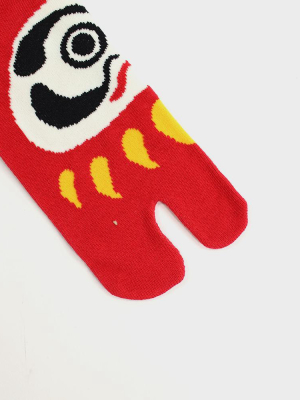 Tabi Ankle Socks, Red Daruma (m/l)