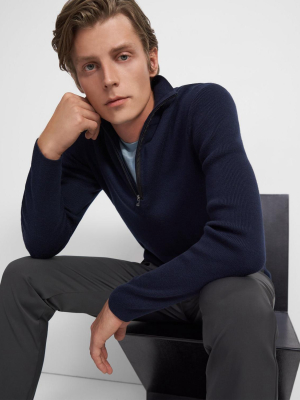 Quarter-zip Sweater In Wool-cotton