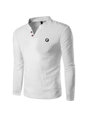 Pologize™ Embroidered Classic Style Long Sleeve Shirt